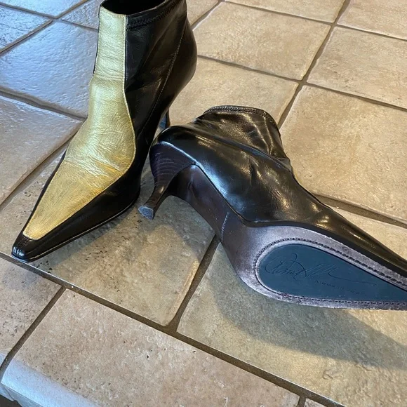 Donald J Pliner Gold & Brown Bootie - Picture 2 of 3